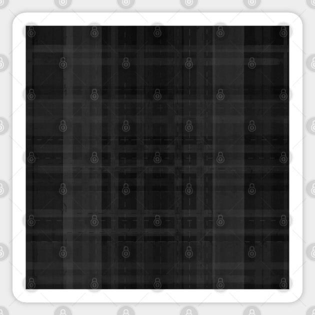 Black Plaid Pattern Sticker by RoserinArt